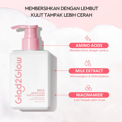 Glad2Glow Milk Amino Acid Gentle Cleanser ( BUY 1 GET 1 FREE )