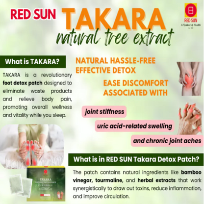 🌞👣 Red Sun Takara Natural Detox Foot Patch 👣🌞 ( BUY 1 GET 1 FREE )